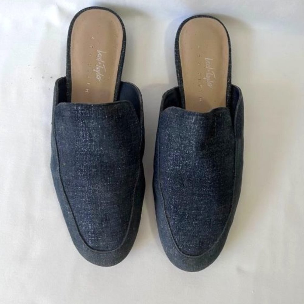 Lord & Taylor 424 Fifth  Denim Mules Flats